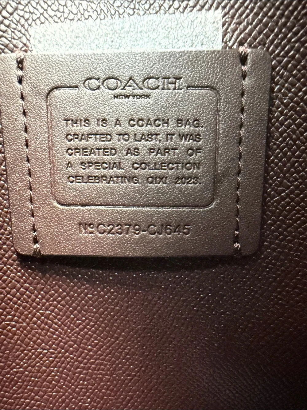 Coach Beige Signature Canvas Tote with Pink & Red Heart Print